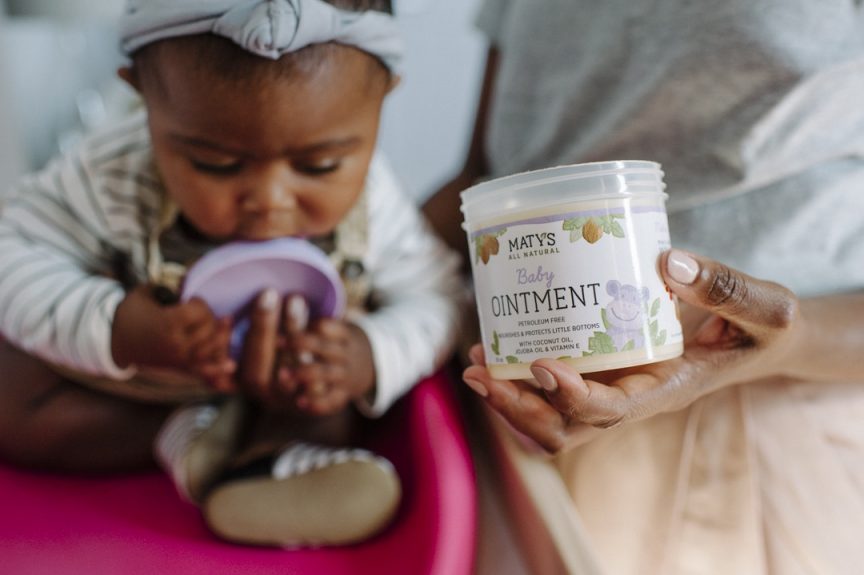 Maty's All Natural Baby Ointment with Mom and Baby.